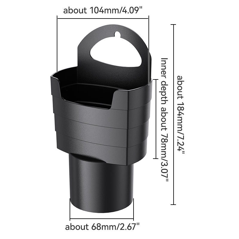 Shunwei SD-1020 Car Cup Holder French Fry Stand - Black Plastic Car Interior Accessories
