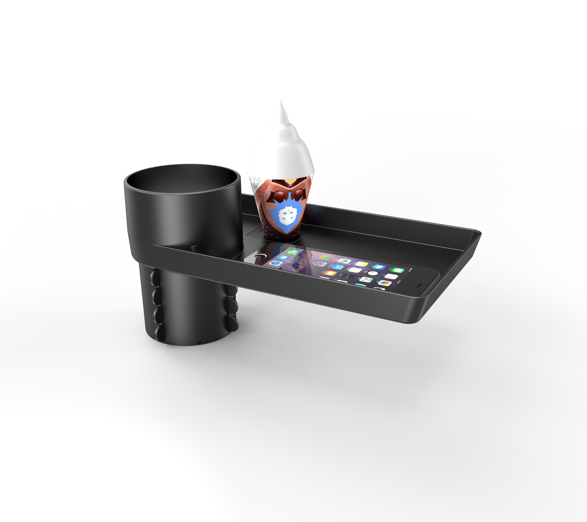 Automotive Cup Holder Organizer Tray - Multi-functio<i></i>nal Drink Ice Cream Holder for Car and Truck Int