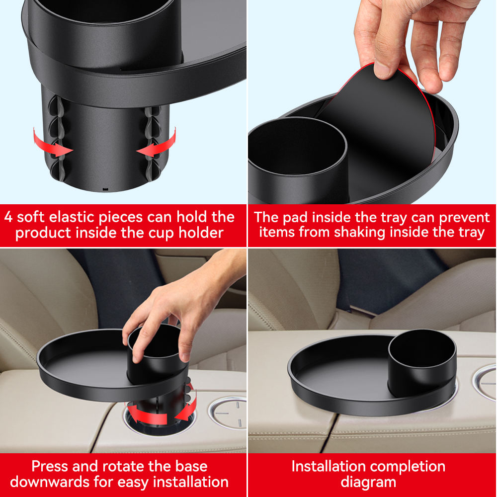 Shunwei SD-1043 Car Cup Holder Expander Tray - Universal Drink Holder Organizer